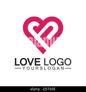 Love Logo Design Vektor, geometrische Herd Logo Vektor, lineare Liebe Vektor Logo Konzept, Herz Form Logo Design-Vektor Stock Vektor