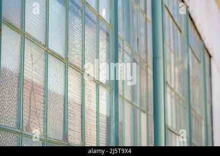 Nahaufnahme einer Fensterscheibe in San Francisco, Kalifornien Stockfoto