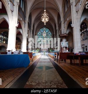 London, Greater London, England, April 16 2022: Das Innere der Holy Trinity Church in der Sloane Street in der Nähe des Sloane Square in Chelsea. Stockfoto
