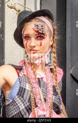 Models von Pierre Garroudi, während seines London Flash Mob Walk Stockfoto