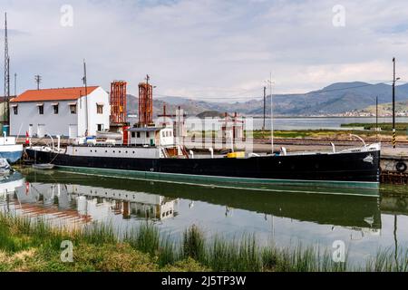 Das Yavari Dampfschiff, Titicacasee, Provinz Puno, Peru. Stockfoto