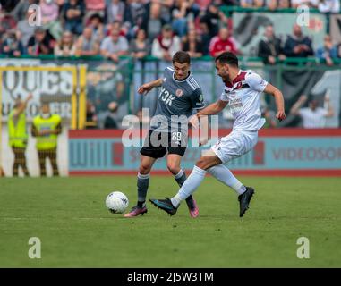 Stadio Moccagatta von Alessandria, Italien, 25/04/2022, Simone Palombi von US Alessandria Calcio während der italienischen Serie B, Fußballspiel zwischen uns Alessandria und Reggina 1924, im Stadio Moccagatta von Alessandria, Italien, Foto Nderim Kaceli Stockfoto