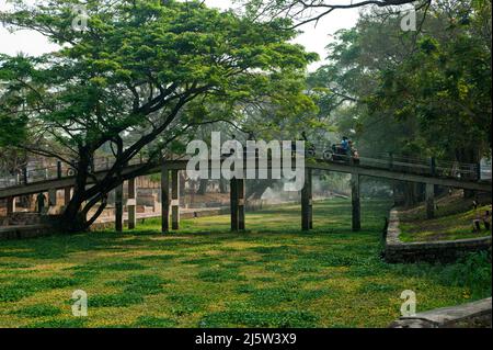 Brücke zu überqueren Kanal bei Alappuzha Staat Kerala Indien Stockfoto