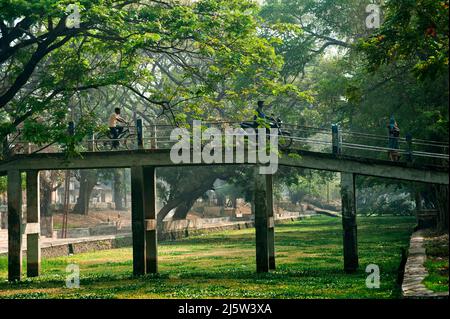 Brücke zu überqueren Kanal bei Alappuzha Staat Kerala Indien Stockfoto