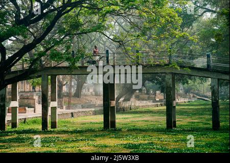 Brücke zu überqueren Kanal bei Alappuzha Staat Kerala Indien Stockfoto