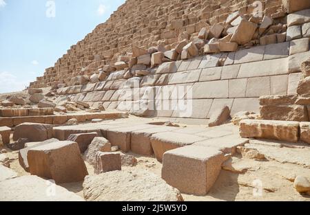 Die Pyramide von Menkaure in Gizeh, Ägypten Stockfoto