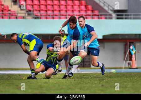 2022 wurde auf den Bahamas ein Sieben-Qualifikationsturnier im Rugby AUSGETRAGEN Stockfoto