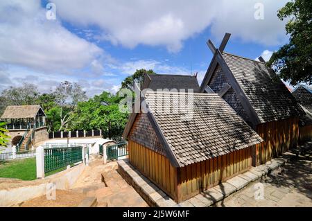 Ambohimanga ist ein Hügel und eine traditionelle befestigte königliche Siedlung (rova) in Madagaskar. Stockfoto