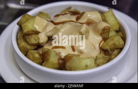 Detail der typischen spanischen Tapa, gesundes Fast Food Stockfoto