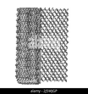 Kettenglied-Maschendraht mit sechseckiger Öse, Metallfalzgeflecht in Rolle 3D realistische Vektordarstellung isoliert auf weißem Hintergrund. Zaun, barr Stock Vektor
