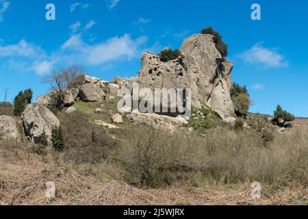 guerriero - Altipiano dell'Argimusco, sito archeologico e naturalistico siciliano, rocce antiche milioni di anni, forme particolari, archeoastronomia Stockfoto