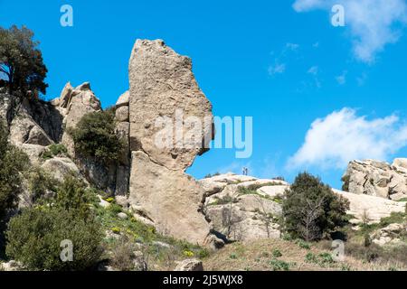 guerriero - Altipiano dell'Argimusco, sito archeologico e naturalistico siciliano, rocce antiche milioni di anni, forme particolari, archeoastronomia Stockfoto