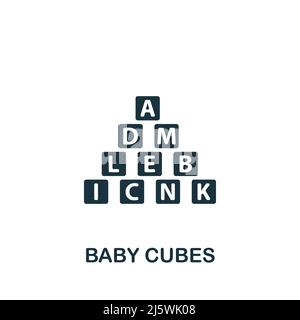 Baby Cubes Symbol. Monochrom einfaches Baby-Symbol für Vorlagen, Webdesign und Infografiken Stock Vektor