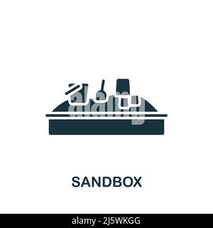 Sandbox-Symbol. Monochrom einfaches Baby-Symbol für Vorlagen, Webdesign und Infografiken Stock Vektor