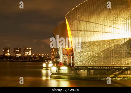 The Thames Barrier, Flood Defences, London Stockfoto