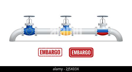 Transport, Lieferung, Transport von Erdgas oder Erdöl auf Pipeline zwischen Lieferant und Importeur. Gasregelgeräte. Erdgaslieferungen Stock Vektor