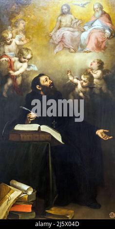 San Augustin y la trinidad (Augustinus und die Dreifaltigkeit) (1664) von Bartolomé Esteban Murillo (1617-1682) Stockfoto