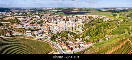 Luftaufnahme von Obidos, einer Stadt in der Region Oeste in Portugal Stockfoto