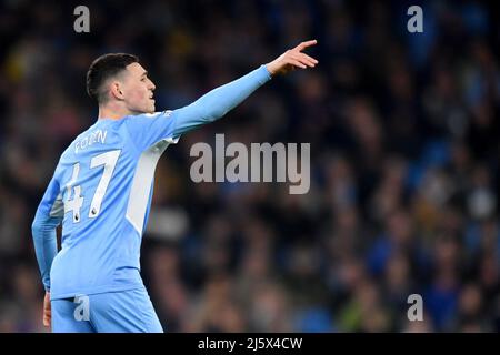 Phil Foden von Manchester City. Bilddatum: Donnerstag, 21. April 2022. Bildnachweis sollte lauten: Anthony Devlin/Alamy Live News/Alamy Live News Stockfoto