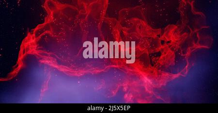 Roter Nebel in Deep Space 3D Render Stockfoto