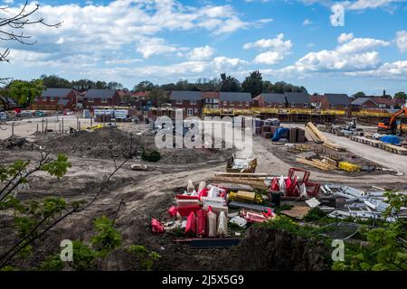 Eine neue Wohnanlage wird in Southport, Großbritannien, gebaut. Stockfoto