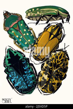 Kunst von Eugene Seguy - Insectes Plate 4 (1929) Stockfoto