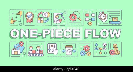 One Piece Flow Word concepts Green Banner Stock Vektor