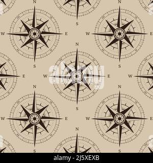 Navigation Kompass Musterdesign Hintergrund Vektor-illustration Stock Vektor