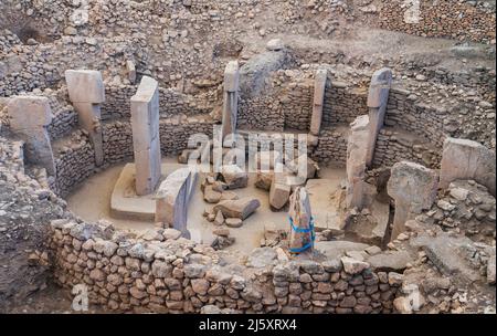 Gobeklitepe Achaelogische Ausgrabungsstätte, der erste Tempel der Menschheit Stockfoto