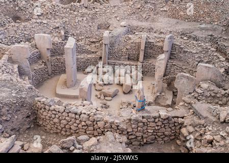 Gobeklitepe Achaelogische Ausgrabungsstätte, der erste Tempel der Menschheit Stockfoto
