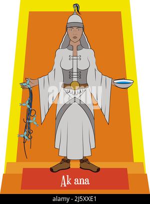 Illustration Vektor isoliert von mongolischen mythischen Göttern, AK ana Stock Vektor