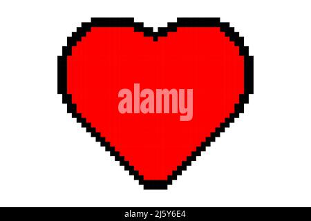 Pixel Heart Icon einfaches Design Stock Vektor