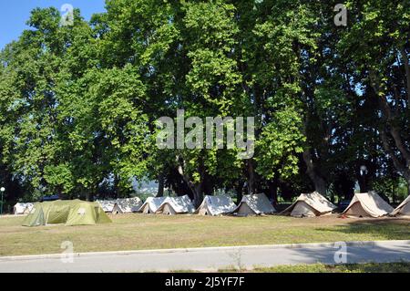 Kundentreffen im Espace Jean Paul 2 auf der Domaine de la Castille in Solliès-Ville Stockfoto