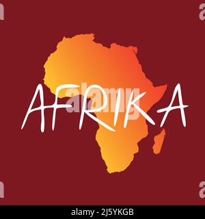 Karte von Afrika, Schildersilhouette. Weltkarte, Globus. Vektorgrafik isoliert. Afrikanischer Kontinent Stock Vektor