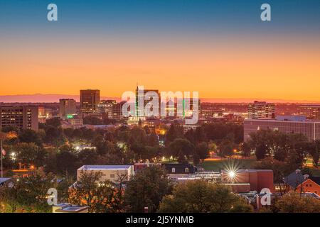 Boise, Idaho, USA downtown Stadtbild in der Dämmerung. Stockfoto