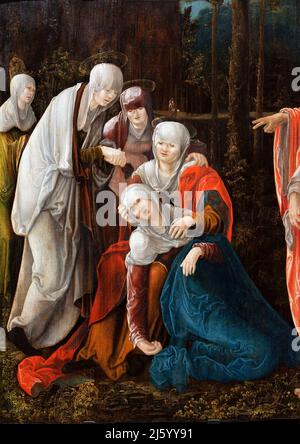 Christus nimmt Abschied von seiner Mutter durch den österreichischen Künstler, Wolf Huber (c. 1485-1553), Öl auf Tanne, c. 1520 Stockfoto