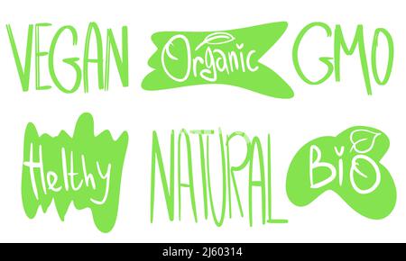 Vector Ecology Icon Set von Bio-Etiketten. Stock Vektor
