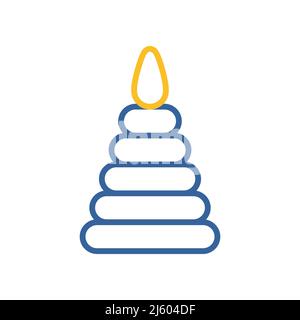 Pyramid Spielzeug isoliert Vektor-Symbol. Graph Symbol für Kinder und Neugeborene Websites und Apps Design, Logo, App, UI Stock Vektor