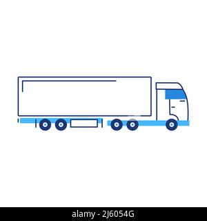 Vektor-Illustration von Cartoon-LKW auf weißem Hintergrund. Stock Vektor