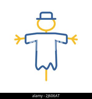 Symbol für Scarecrow-Vektor-Isolierung. Graph Symbol für Landwirtschaft, Garten und Pflanzen Website und Apps Design, Logo, App, UI Stock Vektor
