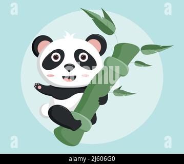 Panda auf Bambus Stock Vektor