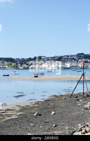 Yacht Segelboot in Appledore Coastline Liegeplatz Stockfoto