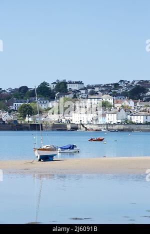 Yacht Segelboot in Appledore Coastline Liegeplatz Stockfoto