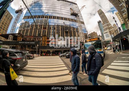 Die Pennsylvania Station wird am Dienstag, den 19. April 2022, in New York renoviert. (© Richard B. Levine) Stockfoto