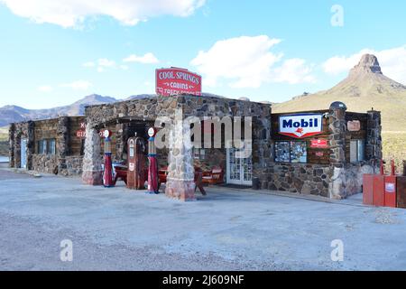 Alte Tankstelle an der Route 66, Cool Spring, Arizona Stockfoto