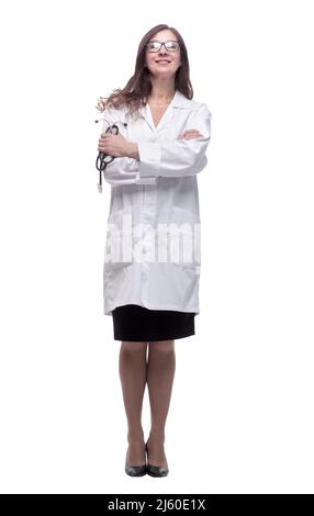 In vollem Wachstum. Die Ärztin blickt zuversichtlich nach vorne Stockfoto
