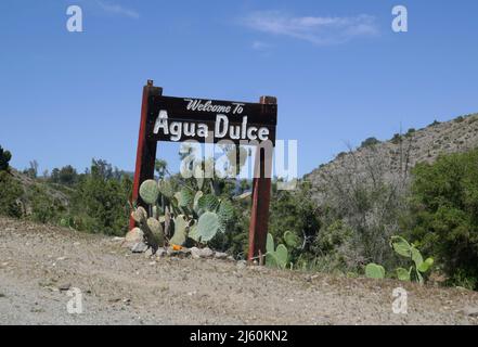 Agua Dulce, California, USA 17. April 2022 Ein allgemeiner Blick auf die Atmosphäre der Agua Dulce Canyon Road, wo sich der Naturpark Vasquez Rocks am 17. April 2022 in Agua Dulce, Kalifornien, USA, befindet. Foto von Barry King/Alamy Stockfoto Stockfoto