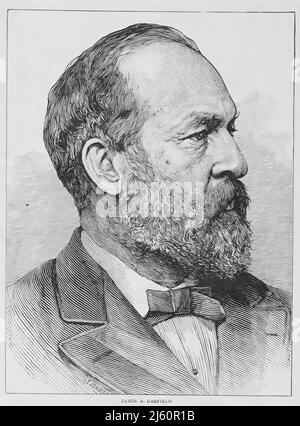 Porträt von James Abram Garfield, Präsident der Vereinigten Staaten von 20.. 19.-Jahrhundert-Illustration Stockfoto