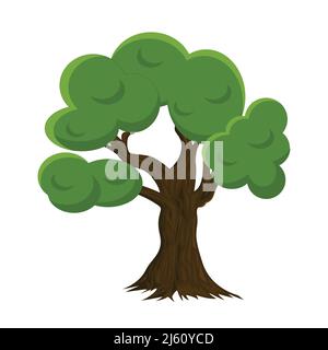 Baum auf weißem Hintergrund. illustrator-Vektor. Stock Vektor