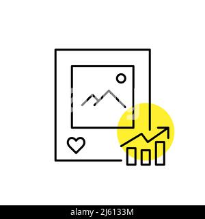 Beliebtes Trendbild in sozialen Medien. Pixel-perfektes, bearbeitbares Strichfarbsymbol Stock Vektor